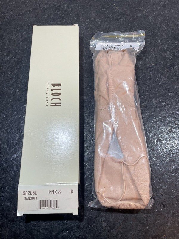 BLOCH WOMEN DANSOFT 8 D PINK FULL SOLE LEATHER BALLET SLIPPER S0205L NEW