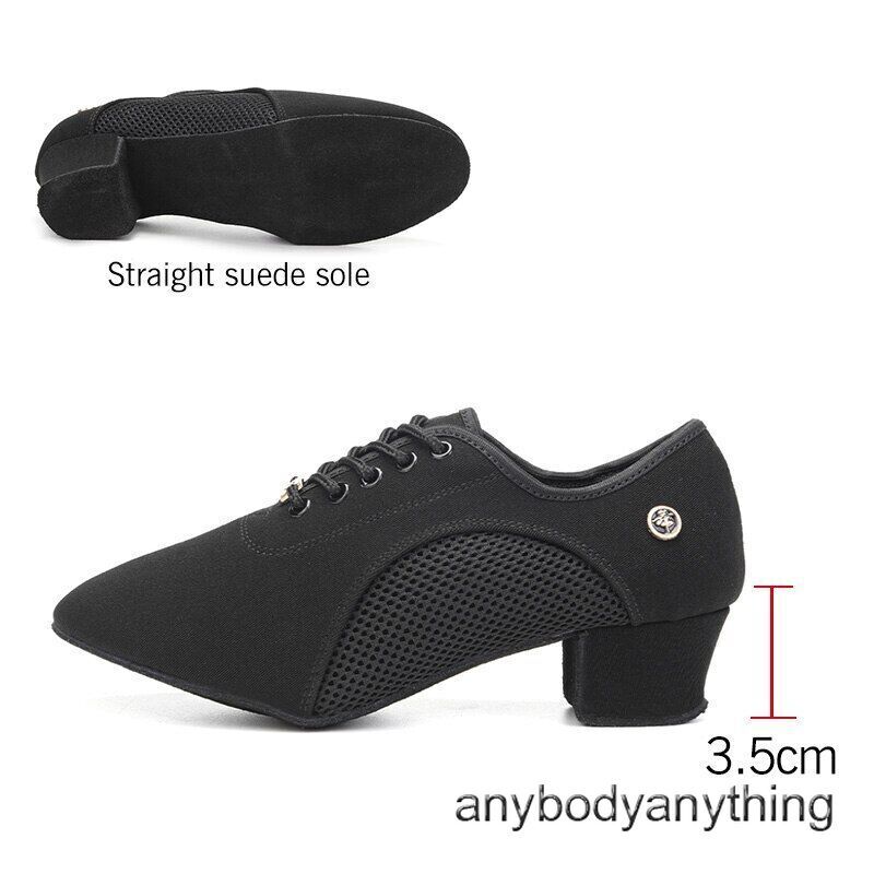 Latin Ballroom Dance Shoes Women Lace-up Practice Closed Toe Salsa Dance Shoes gallery