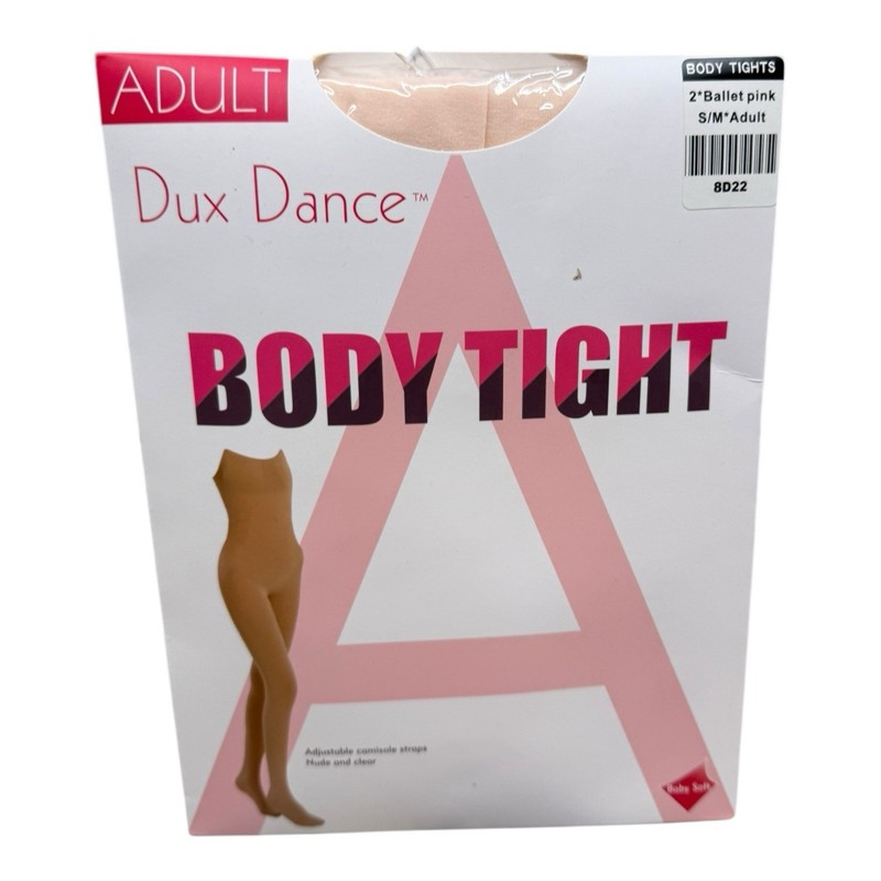 Adult Dux Dance Body Tight Nude and Clear Ballet Pink S/M