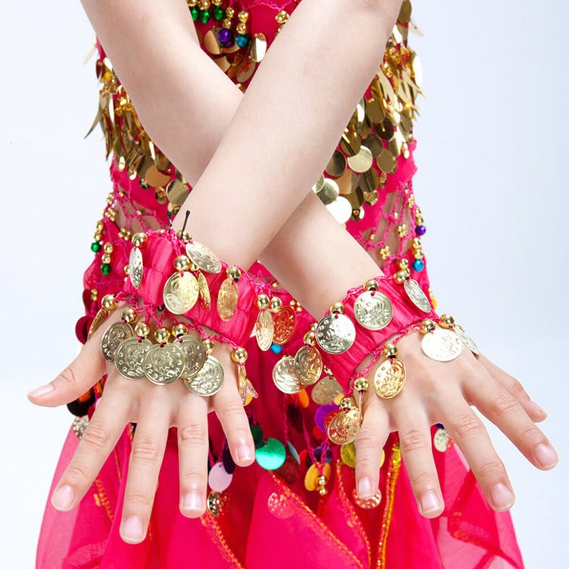 Belly Dance Wrist Bracelet Gold Coin Dance Costume Performance Wear Jewelry New