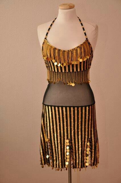Egyptian belly dance costume made any color silver or gold