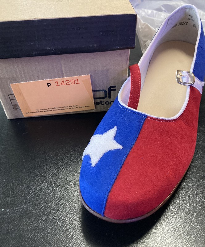 Square Dance Shoe, Texas Star, Red, White, Blue, 8 1/2 Medium, new, never worn