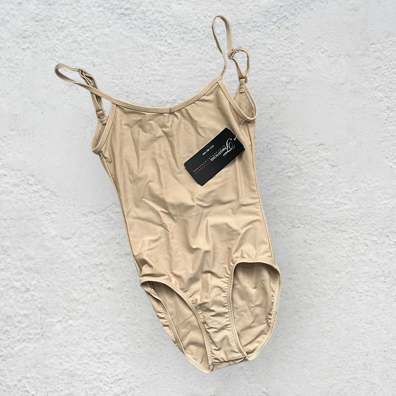 NWT Theatricals Classwear Size Child Large Girls Leotard Tan Adjustable Straps