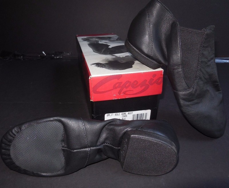 NEW BOX CAPEZIO LEATHER Split Sole Gore Boot Jazz CG05 BLACK Child/Ladies sizes