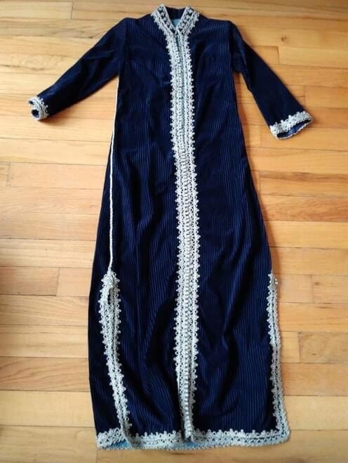 Moroccan blue + silver caftan