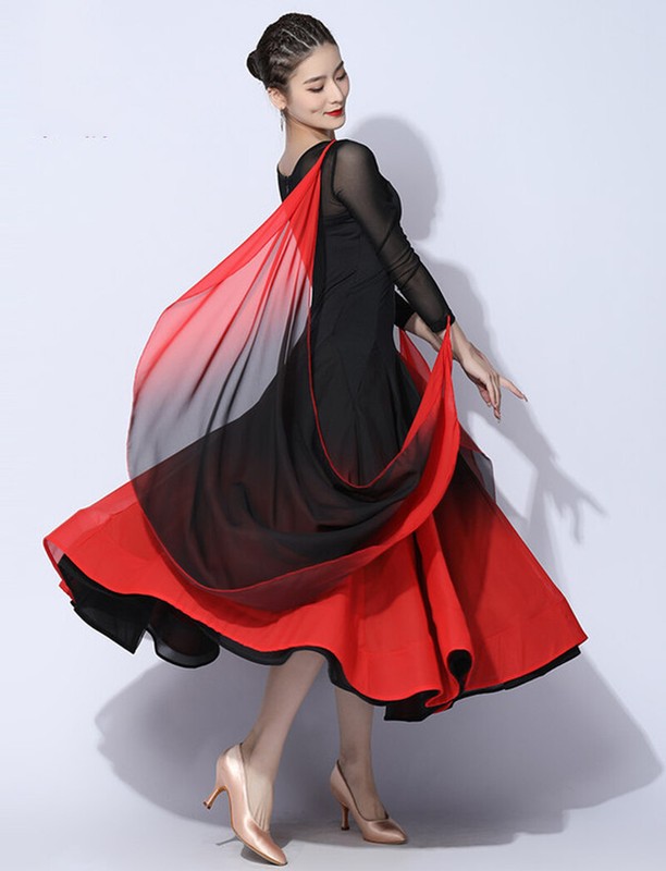 Modern Latin Dance Performance Ballroom Waltz Tango Standard Long Dress gallery