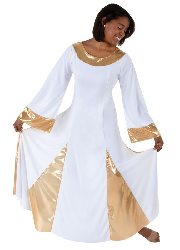 575 Adult Asymmetrical Bell Sleeve Dress