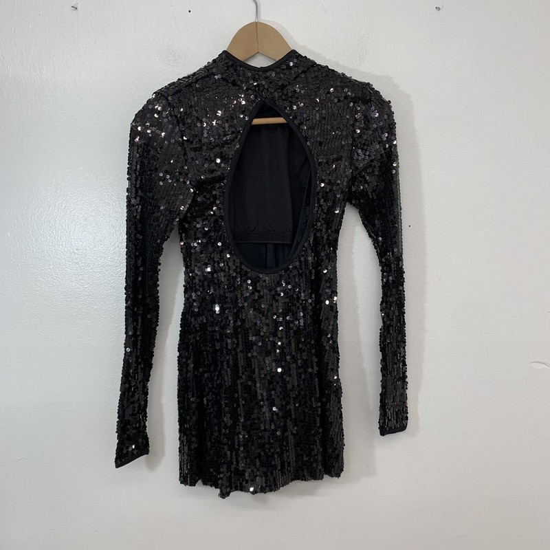 Balera Dancewear Black All Over Sequins Adult Small Costume Long Sleeve Stretch gallery