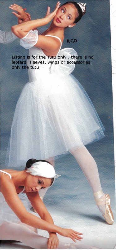 White Tutu Romantic Mid Length Chiffon & Tulle Child Adult Sizes #4918 gallery