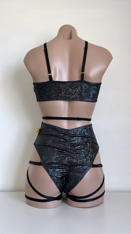 Schminke 😽 Baby Evils bra top dance set Pole-wear pleasure bottoms hologram gallery