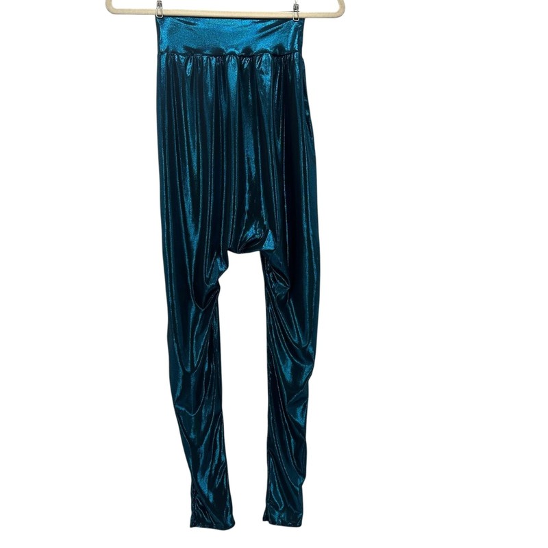 Balera Dancewear Girls Large Child LC Harem Pants Metallic Blue Shiny Pull On gallery