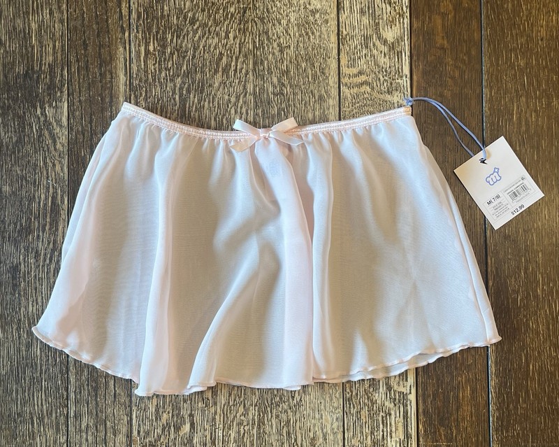 More Than Magic Girls Ballet Skirt | Pink Sheer Elastic Waist w/Bow | Sz M 7/8
