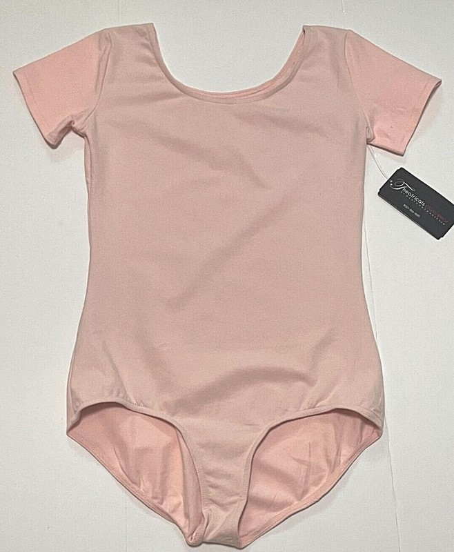 Theatricals Dancewear Leotard Bodysuit Short Sleeve SS TH5502C Pink New Nwt Girl