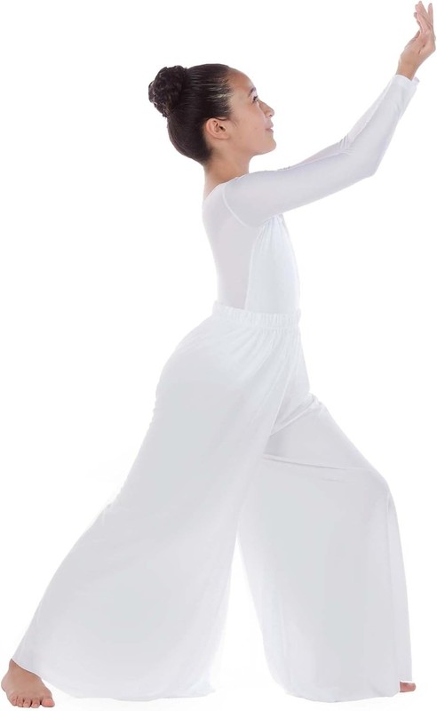 Danzcue Girls Celebration of Spirit Palazzo Pant 12-14, White gallery