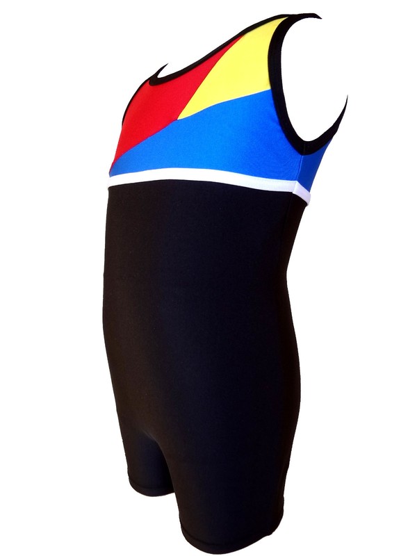 TALENT TALE® GIRLS DANCE/ GYMNASTIC Geometrical Color Block Tank Biketard