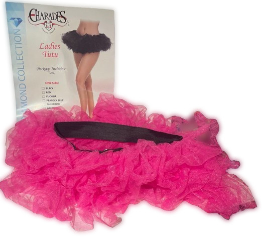HOT PINK TUTU Adult Dance Ballet Costume Clown Punk Skirt Mesh Netting Ballerina