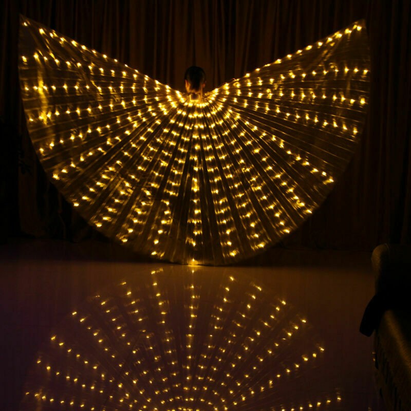 360° LED Wings + 2*Steel Sticks Belly Dance Stage Props With Extension Rod Stick gallery