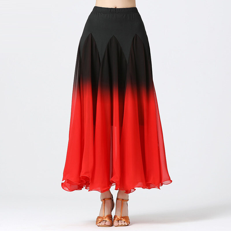 Women’s Chiffon Swing Social Dance Skirts Ballroom Waltz Modern Dance Tango