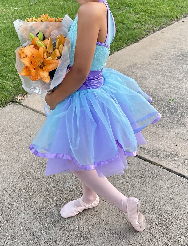 Weissman Multi Color Dance Costume, Tutu Attached And Shorts Size Child Medium