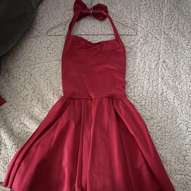 Weissman Women’s Adult Red Dance Costume Dress with Matching Hair Bow MA