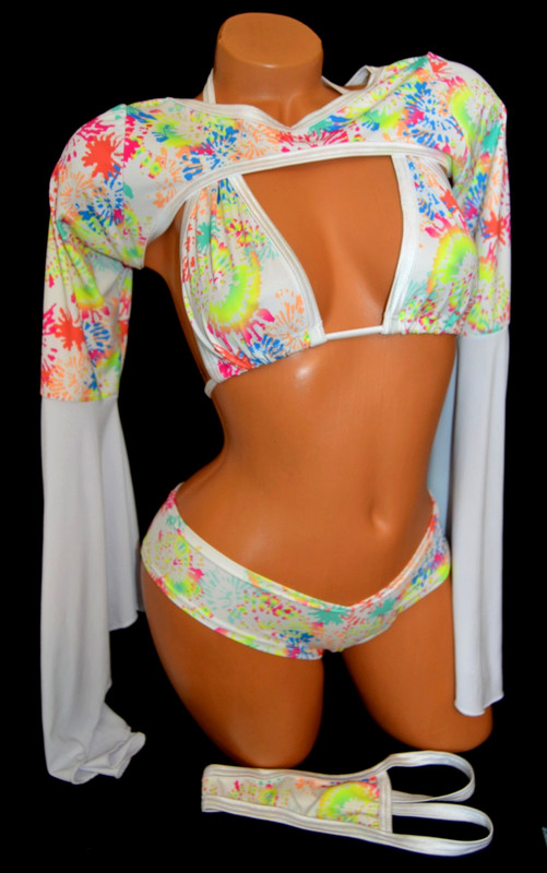 Exotic Dancer Stripper Sexy Rave Festival 4pc Scrunch Butt Bottle Girl Set