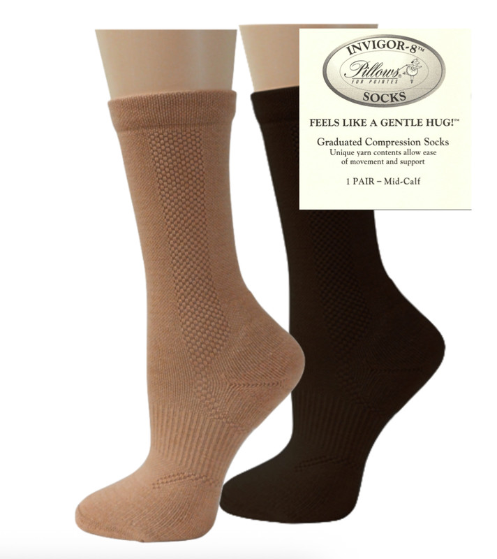 Invigor Contemporary Dance Socks by Pillows for Pointes – Black – Size Small
