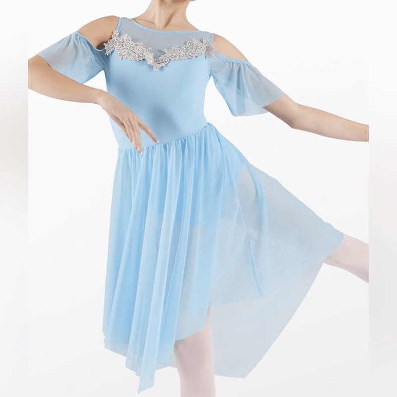 Weissman dance costume lyrical dress leotard blue THE GARDEN 12377 adult MA