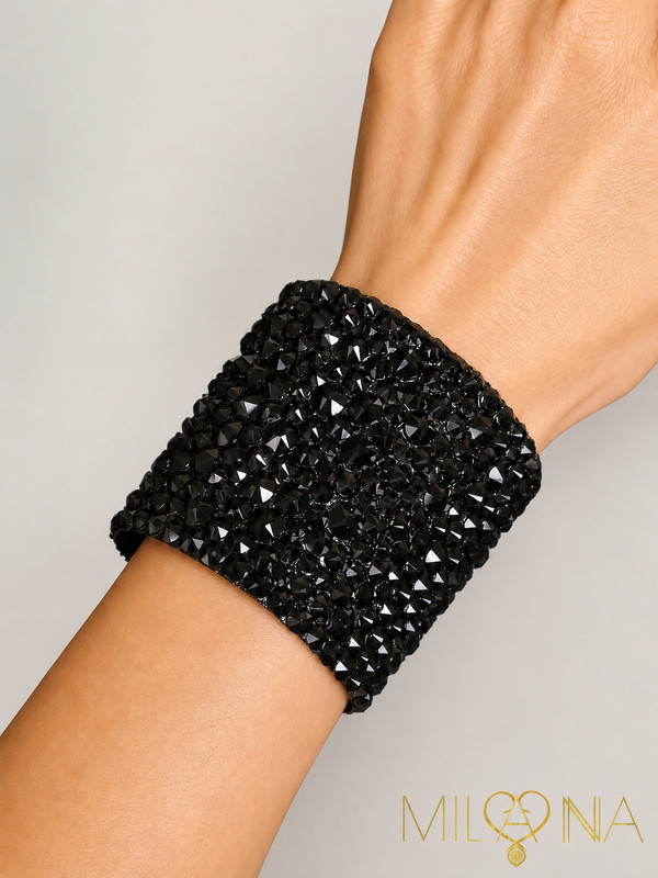 Ballroom dance dress jewelry Braselet Single Crystals Jet (luxe)