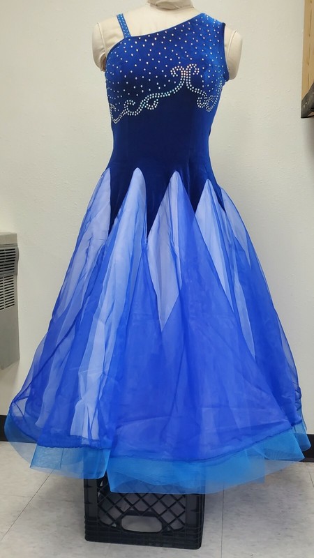 Ballroom Dance Corduroy Splicing Dress Size S