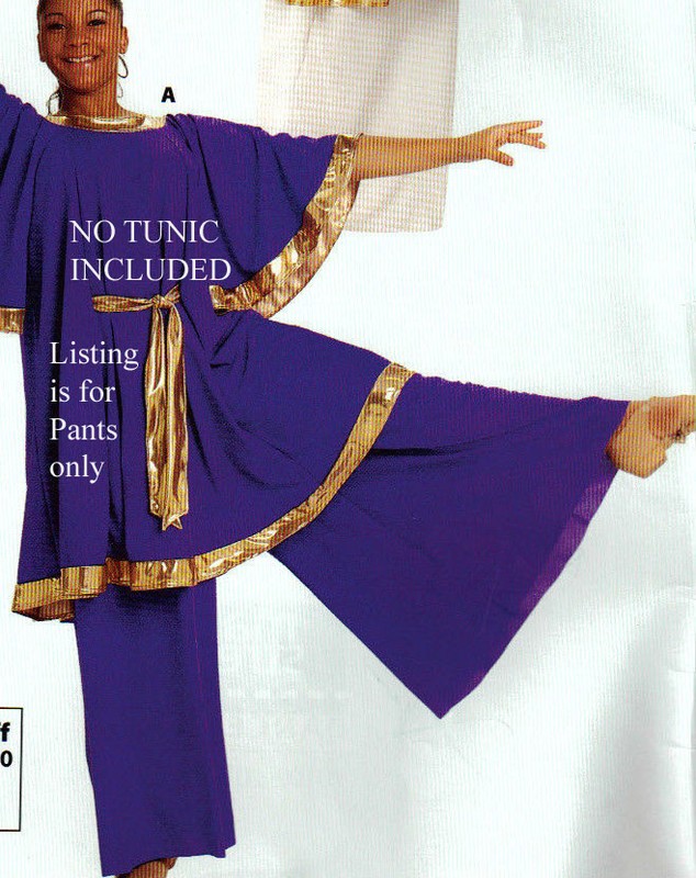 PRAISE LITURGICAL Church DANCE Palazzo Pants Purple Adult Praisewear crepe gallery