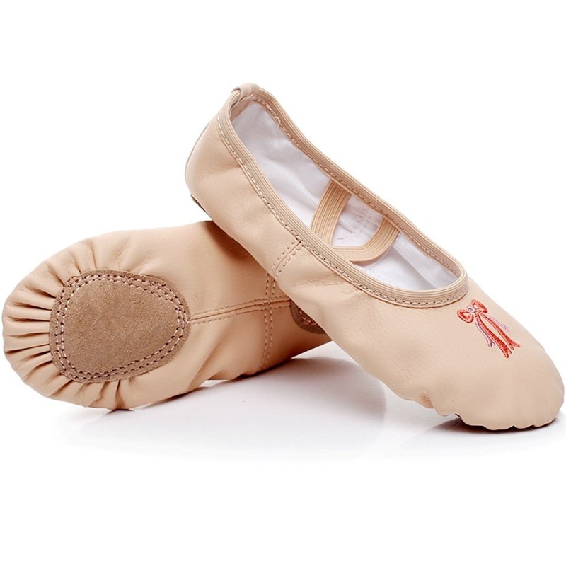 PU Leather Ballet Shoes Slippers Split Sole Flats For Toddler Girl Boy Kid gallery