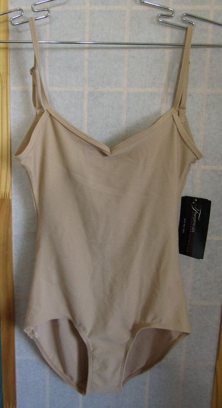 NIB Theatricals Classwear Discount Dance Leotard Carmel V-Neck Adj Strap Women S