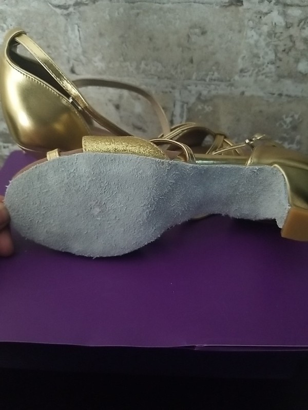 Gold Partial Glitter Ballroom Dance Shoes gallery