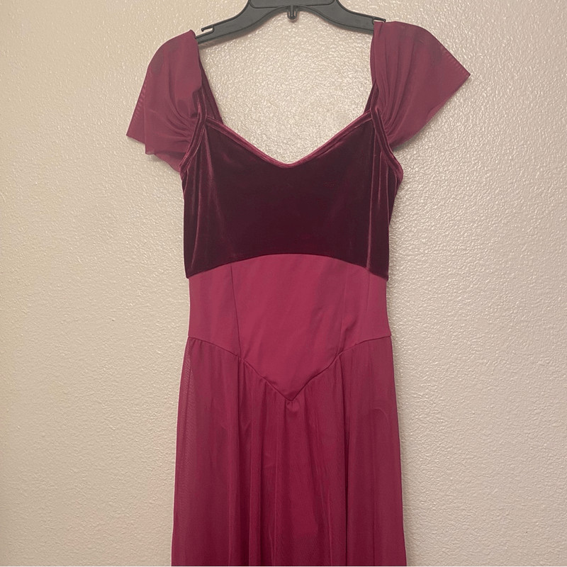 Weissman Dance Costume VELVET burgundy red The Skaters Waltz 15885 SA adult gallery