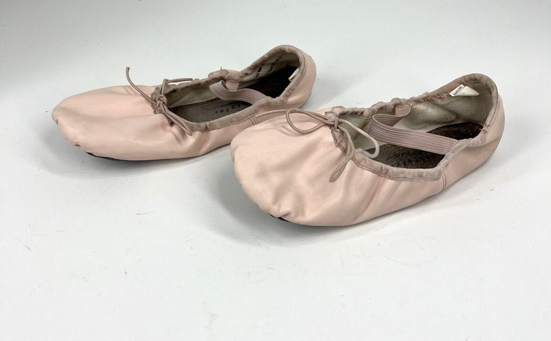 Freestyle Danskin Pink Ballet Dance Slippers Girls Size 2 Leather Sole Shoes
