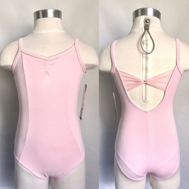 SO DANCA Girls Microfiber Camisole Leotard w/ Mesh Back, Lt Pink, Size 6x-7, NWT gallery