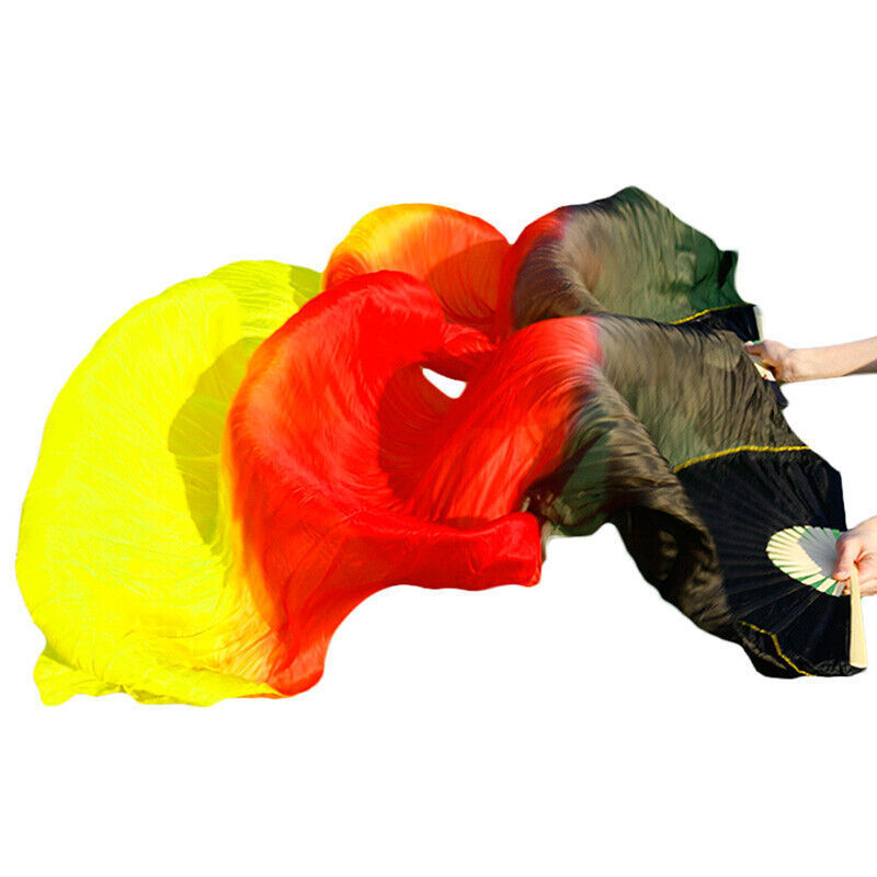 1Pair (1L+1R) High Quality Chinese Silk Veils Dance Fans Belly Dancing Fans New