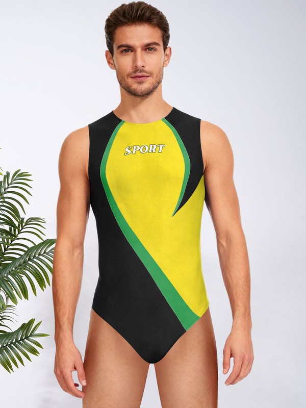 Men Leotard Fitness Jumpsuit Workout Bodysuit Gymnastic Adult Training Ballet