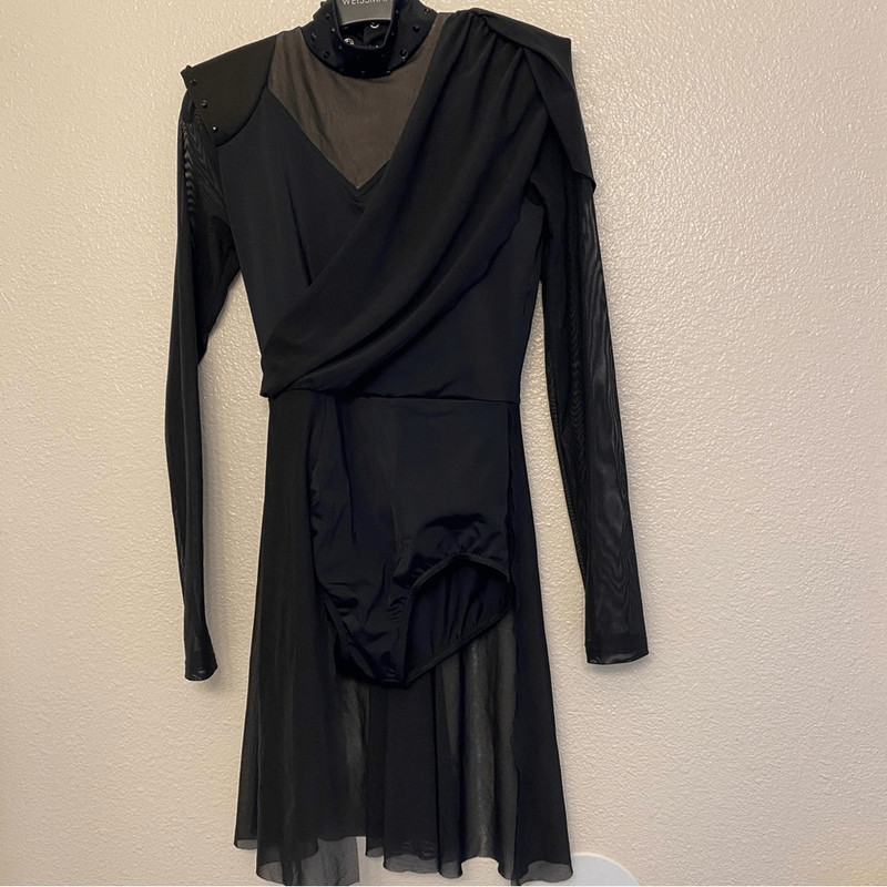 WEISSMAN Elite Dance Costume lyrical black mesh Monochromatic D13089 LC child gallery