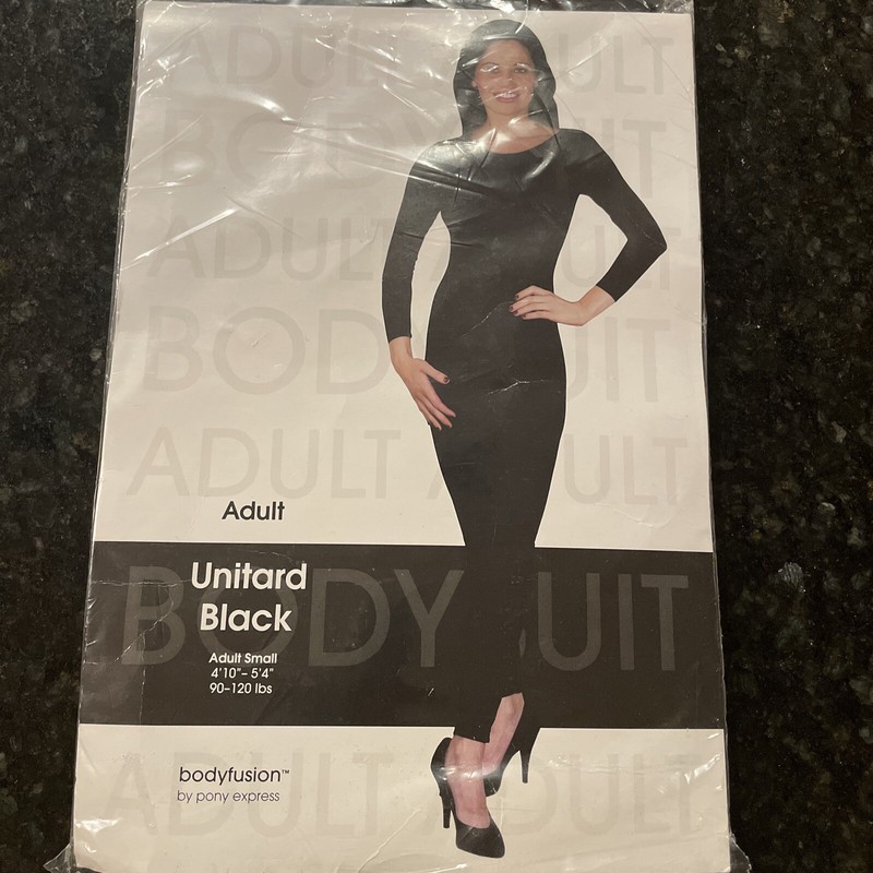 Adult Black Unitard, Size Small, New!