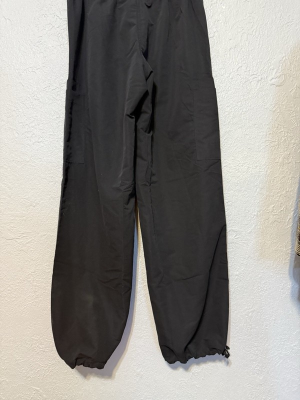 Weissman dance drawstring Zip Up Cargo pants black L High Waist Tied Ankle 32x34 gallery