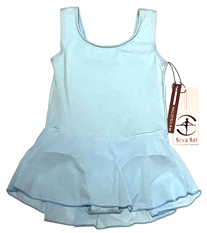 Wear Moi Entrechat Leotard Skirt Dress Bodysuit Sky Tank Blue New Nwt Girl 2 3