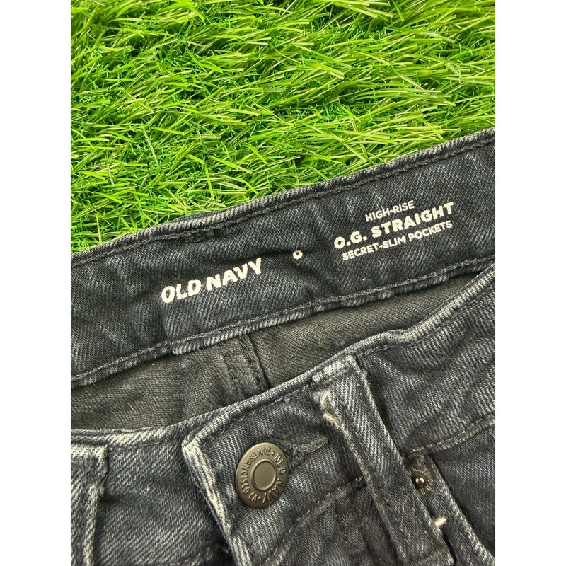 Old Navy Womens Sz 0 OG Straight High Rise Ripped Frayed Hem Ankle Jeans Casual gallery