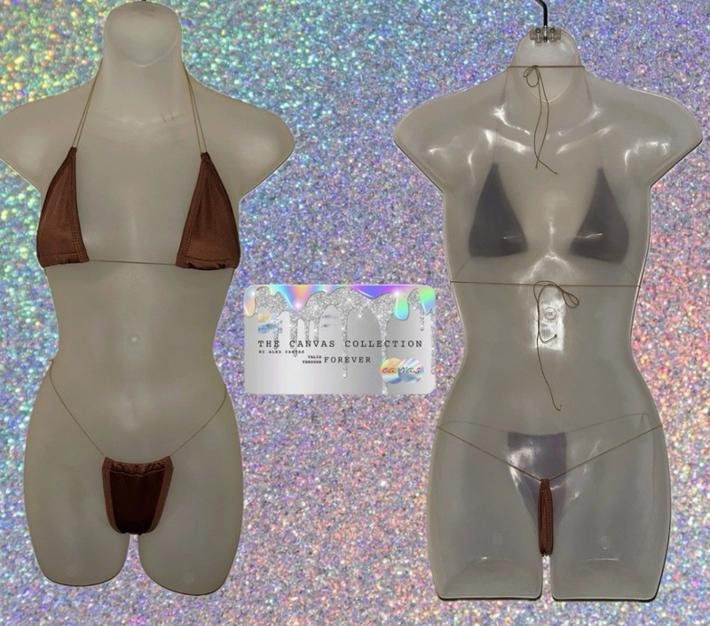 EXOTIC DANCE WEAR: SOLID BROWN 2 PIECE BIKINI SET