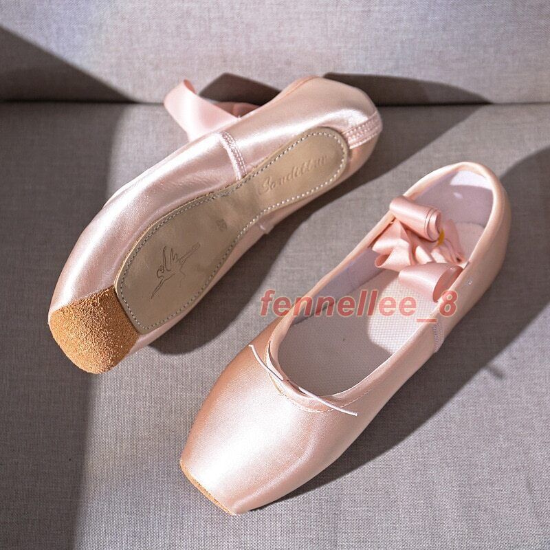 Ballet Dance Shoes Child and Adult Ballet Pointe Shoes with Ribbons Shoes gallery