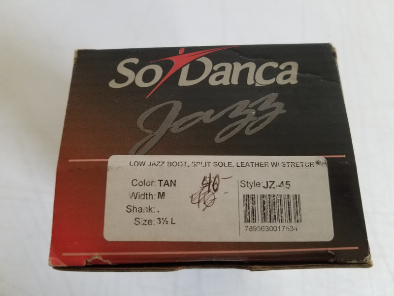 So Danca Jazz Boot Dance Shoes Sz 3.5L JZ-45 Tan Leather Split Sole Slip On 3977 gallery