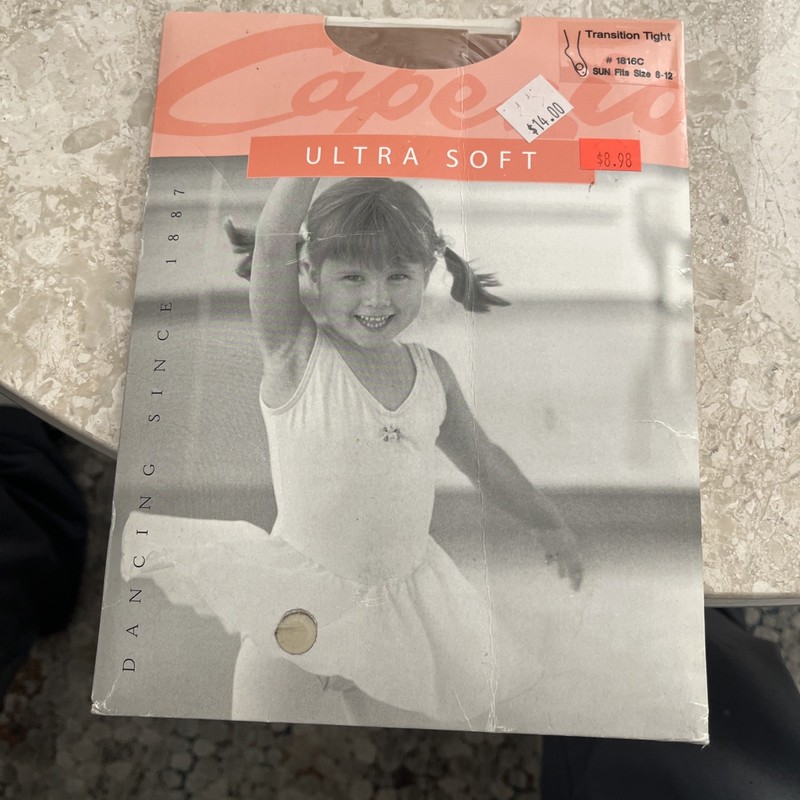 CAPEZIO TRANSITION 1816C Ultra Soft Tights Ballet LSN 8-12 child 2 CT