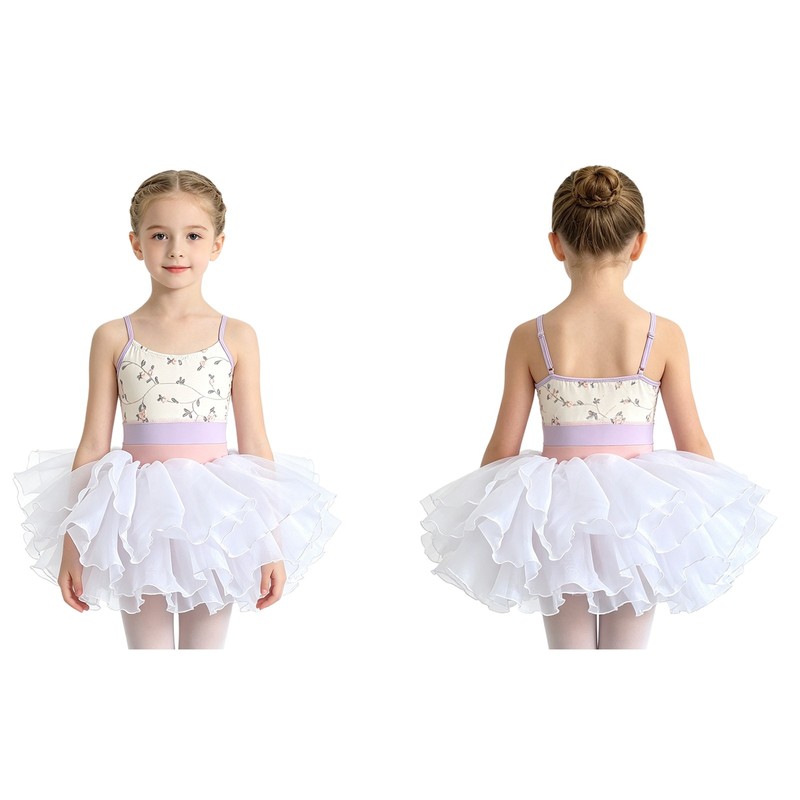 Girls Skirted Training Tutu Dress Jazz Ballerina Dancewear Ballet Dancing Show