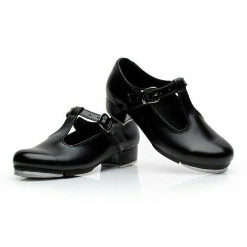 Tap Dance Shoes Womens Faux Leather Jazz Step Round Toe Buckle Clubwear Fashion