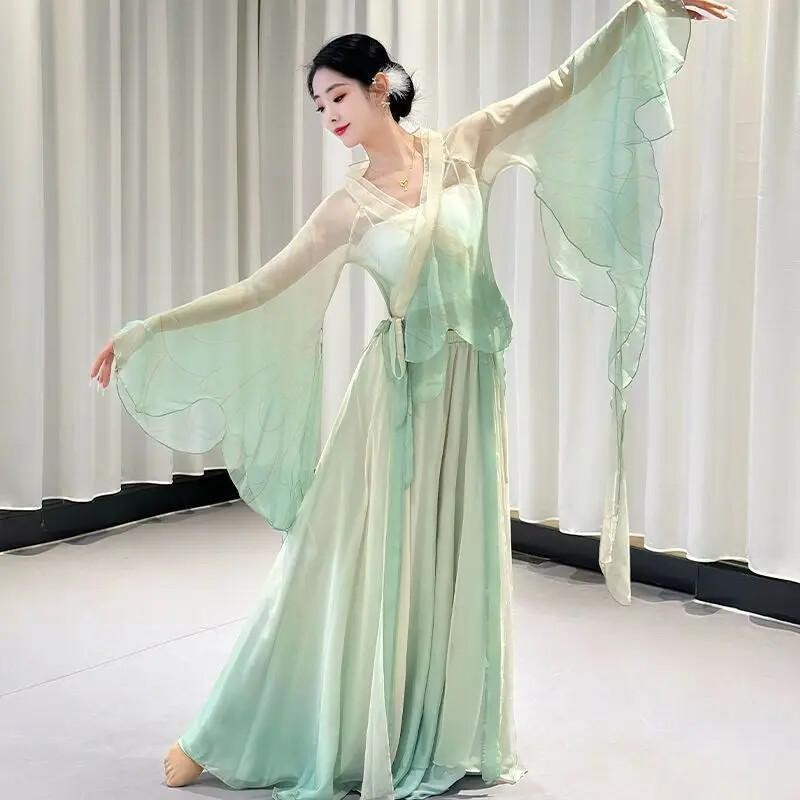 Chinese Dance Dress Women Classical Dancer Performance Costumes Practice Clothes gallery
